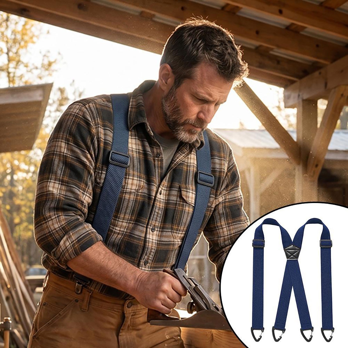 Men'S Formal Wear With Suspenders - Hosen-Hosenträger, robust, strapazierfähig, mit Clip-Design, flexibler