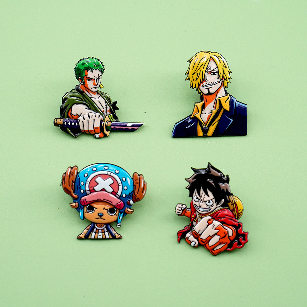4-teiliges Cartoon ONE PIECE L – Tuxedo Lapel Pin Bewertung und Preis