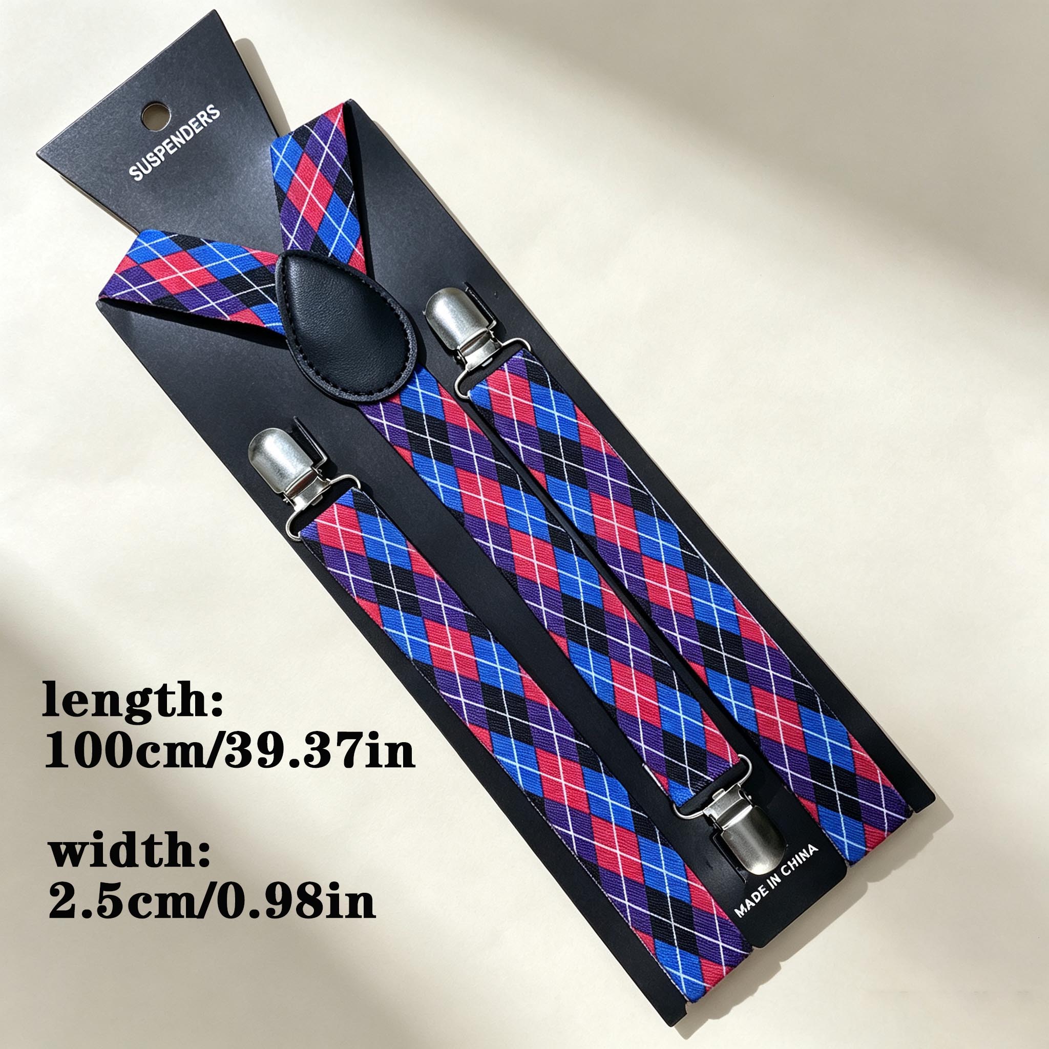 Lila Diamantmuster Retro Herre – Men'S Formal Wear With Suspenders Bewertung und Preis